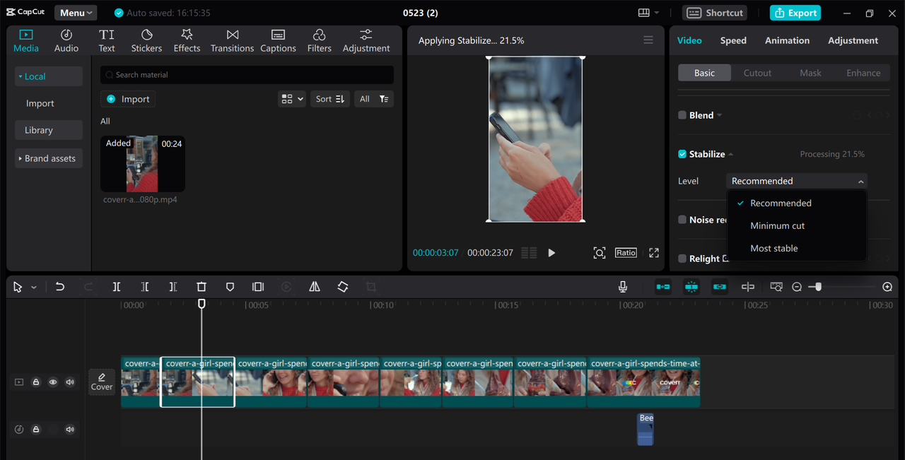 Utilizing AI-powered tools to enhance video in the CapCut desktop video editor