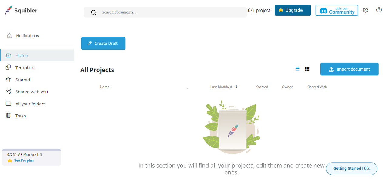 Screenshot of Squibler Script Generator scriptwriting tool
