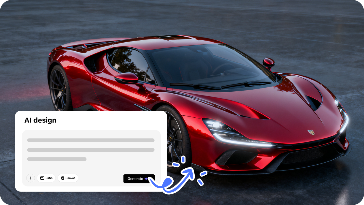 Enter prompts and generate your design