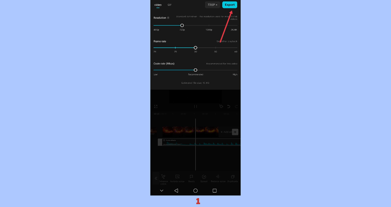 Exporting video from CapCut App