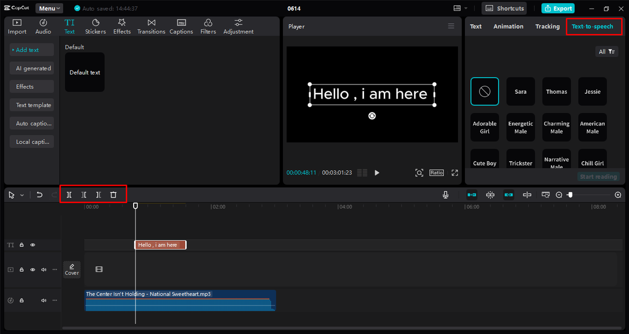 Creating and customizing the ringtone using various tools of the CapCut desktop video editor 