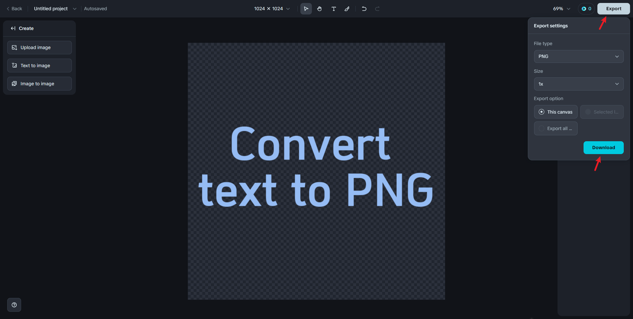 即梦AI export PNG file