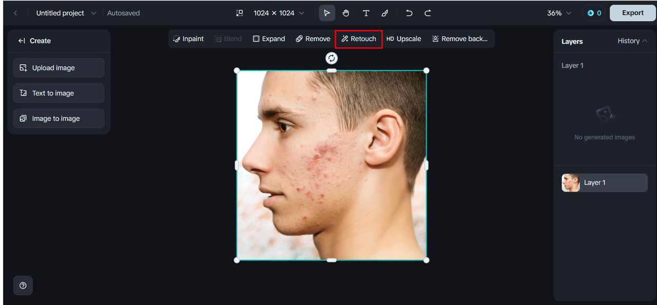 The "Retouch" button in 即梦AI