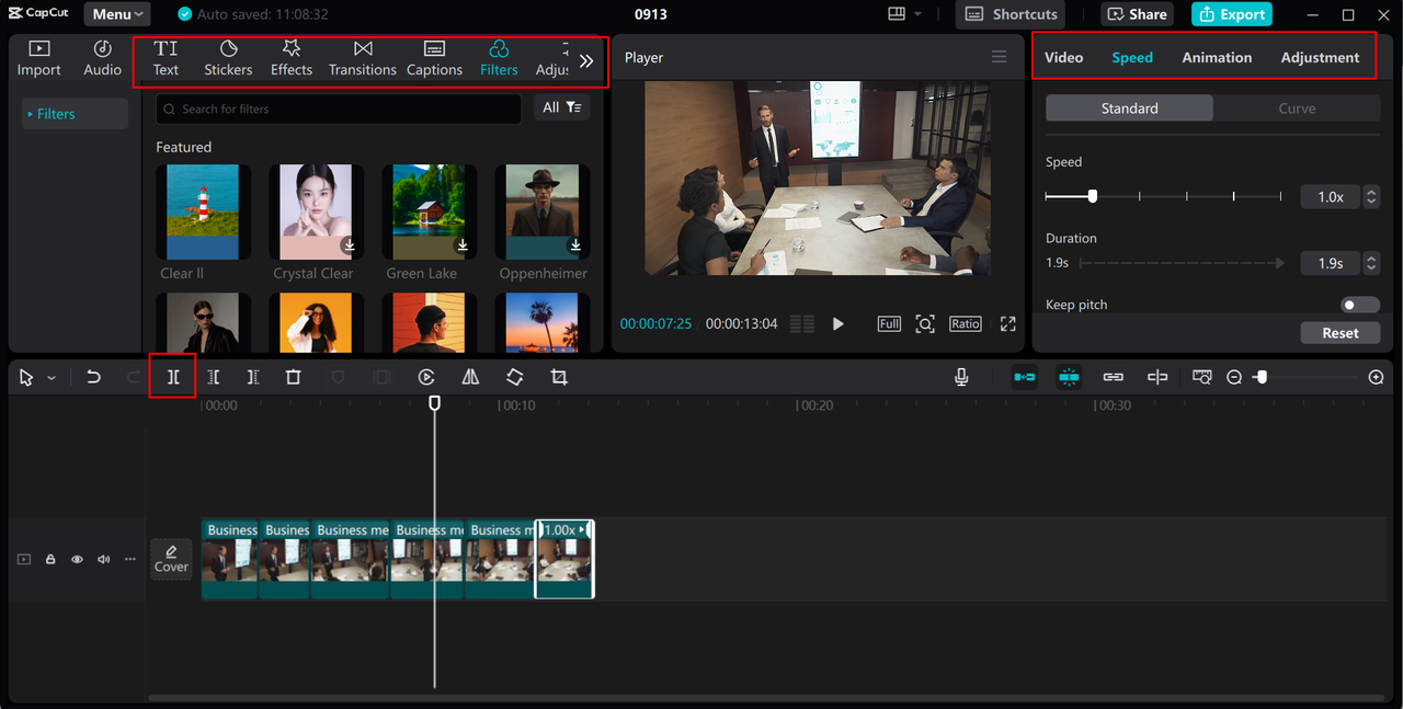 Editing a montage video in the CapCut desktop video editor