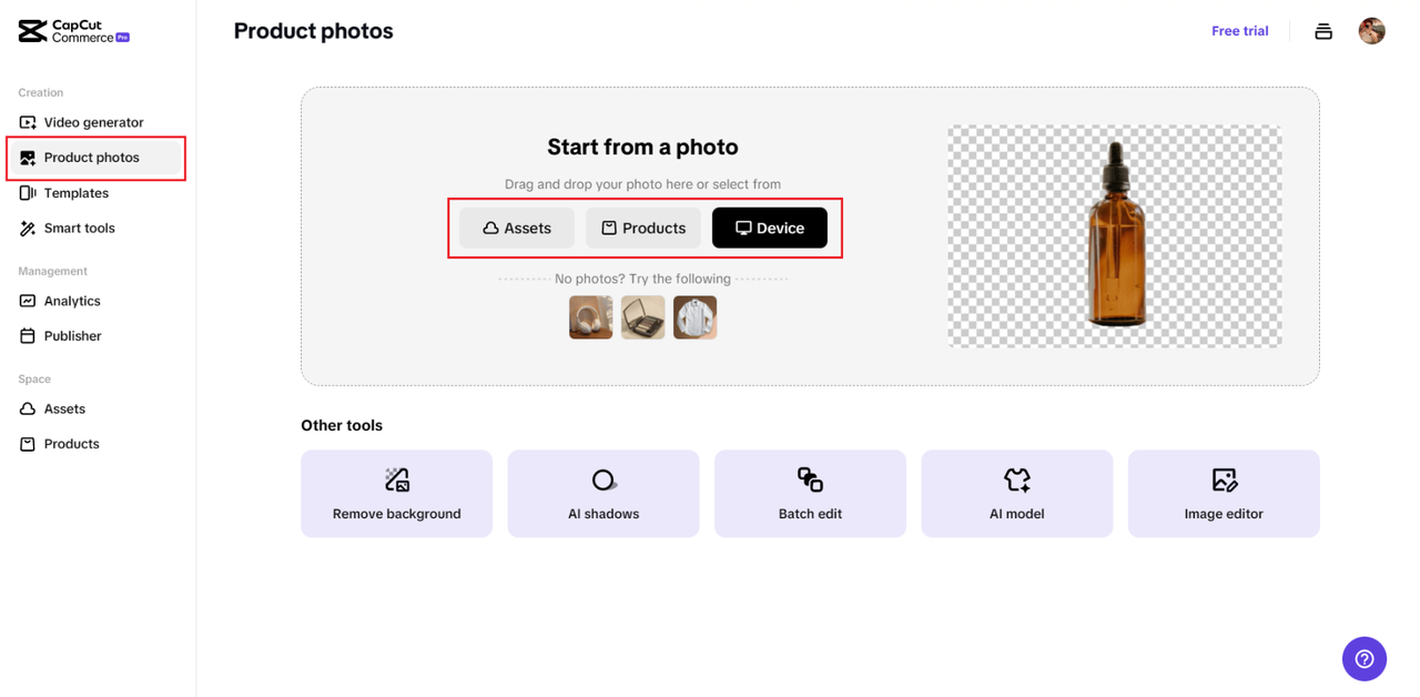 Sign up and access to Pippit