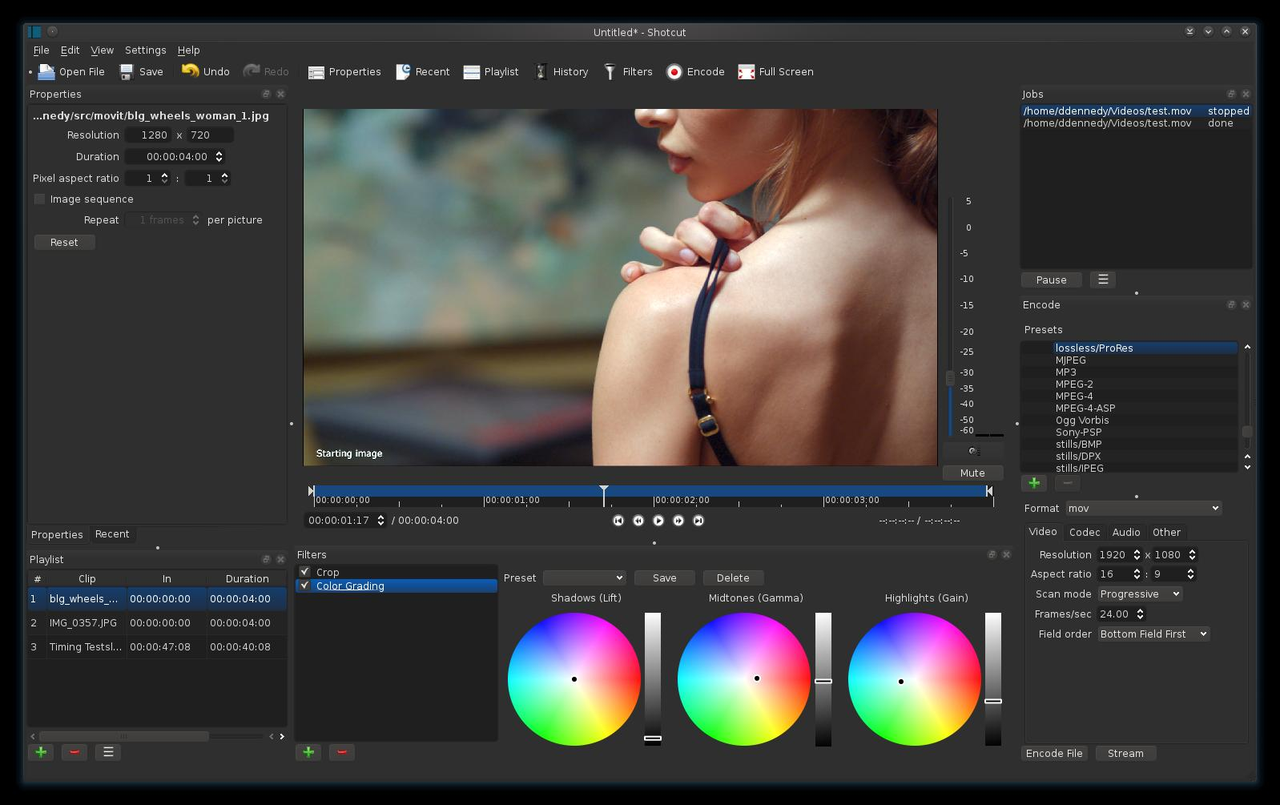 Interface of Shotcut - the best alternative to Filmora