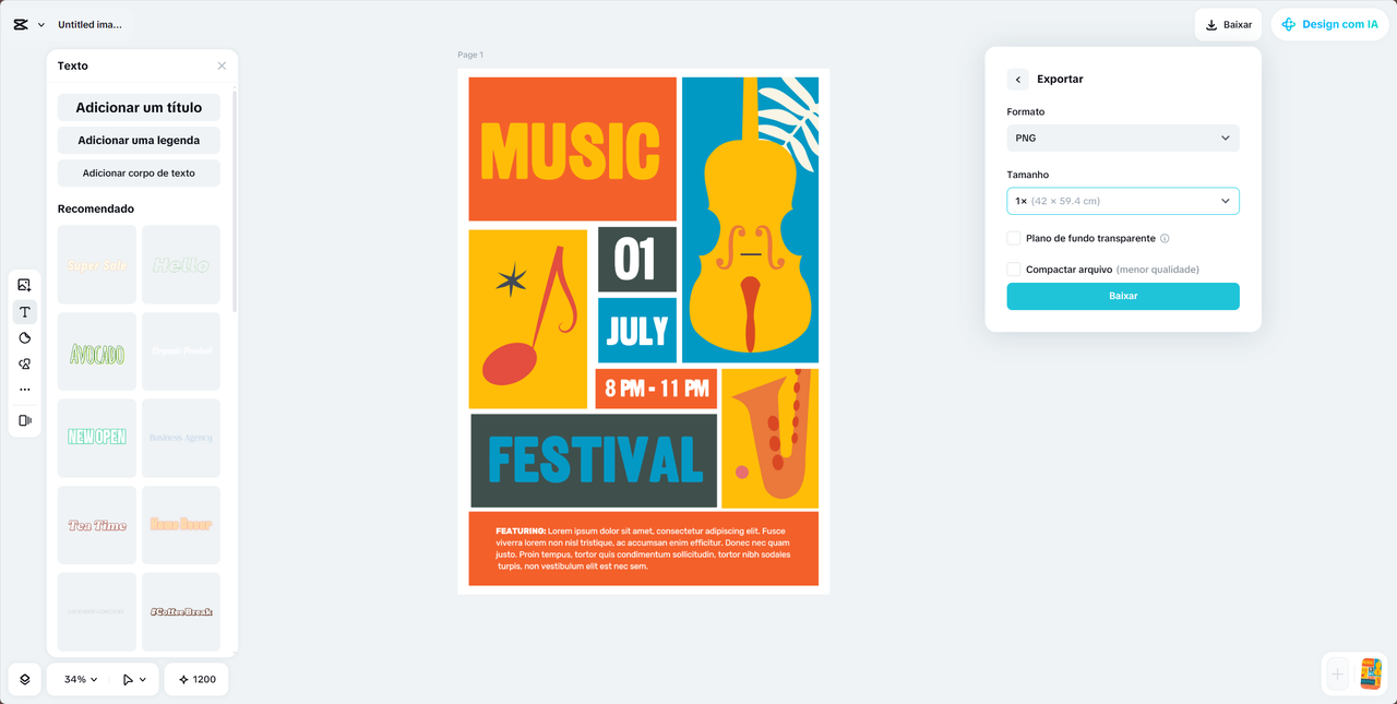 View, save, and share the poster created online