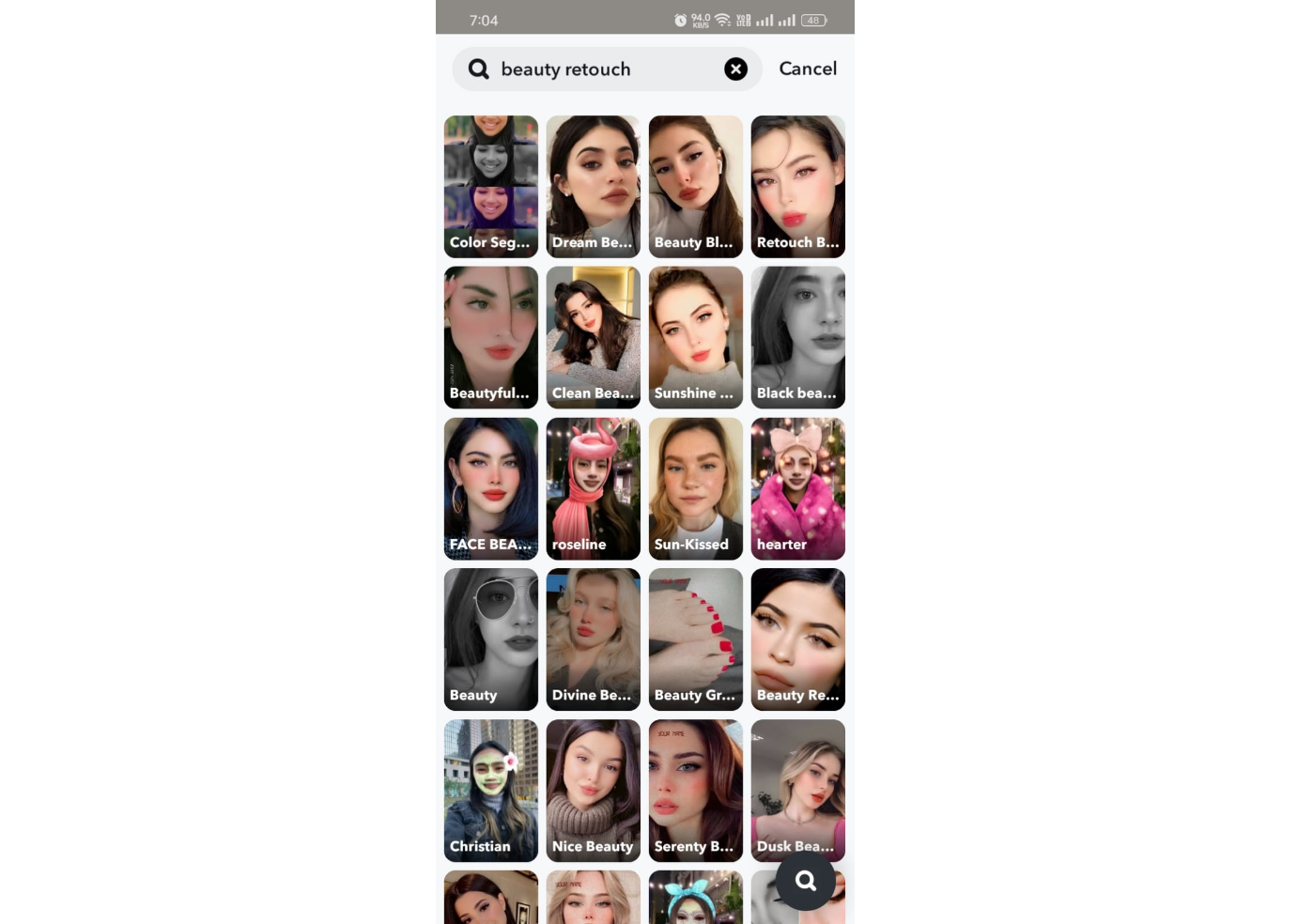 Beauty retouch free Snapchat filters