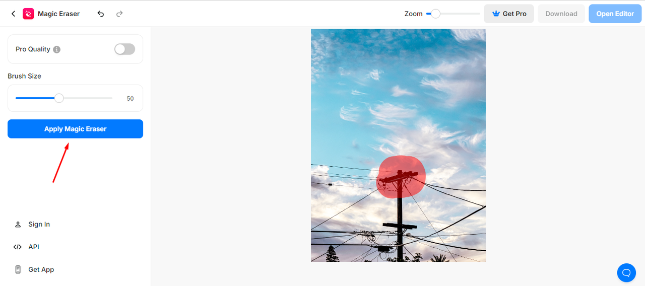 Interfejs Pixelcut - popularne narzędzie do usuwania obiektów ze zdjęcia online