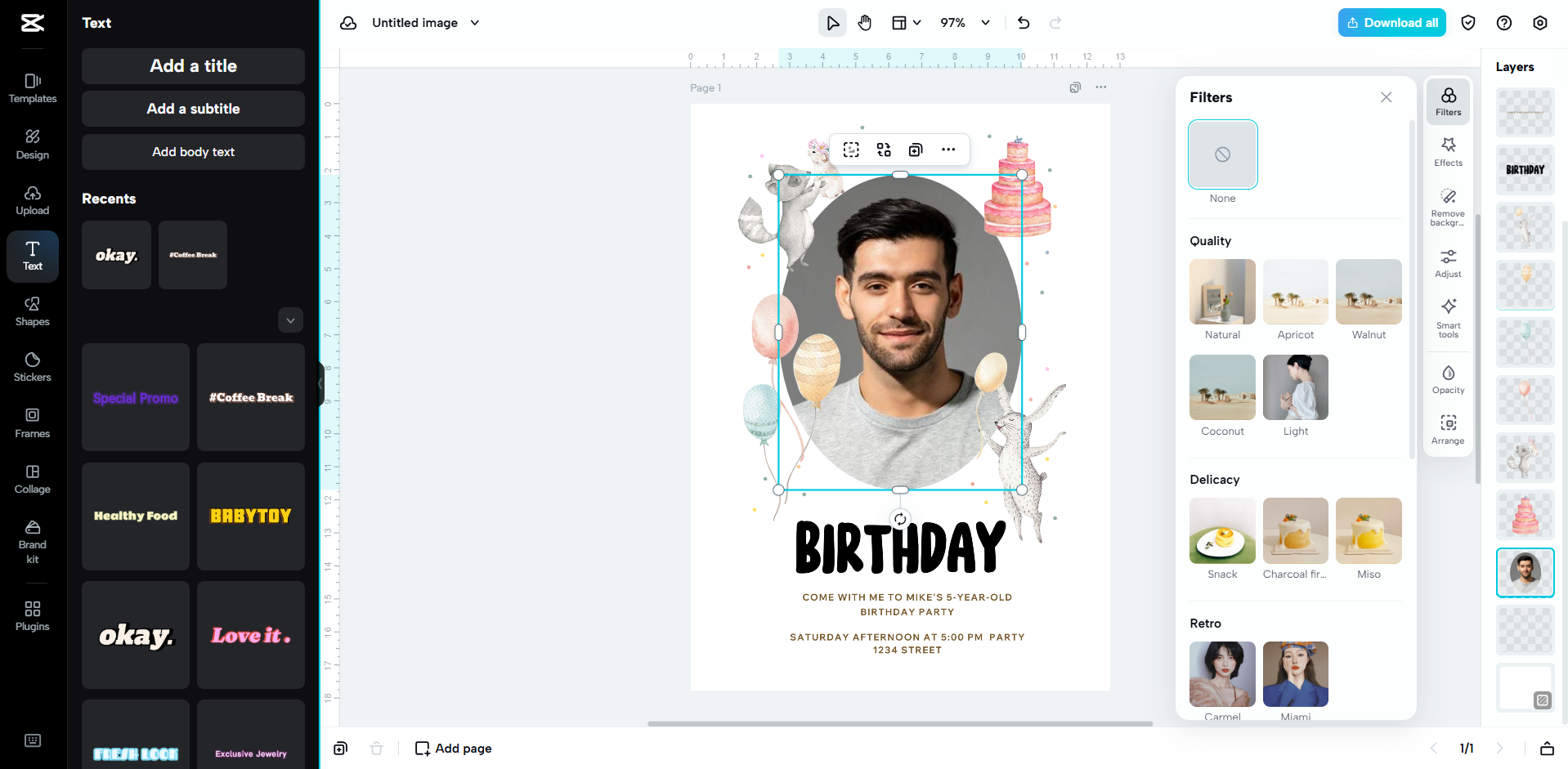 Customizing the template with CapCut Web