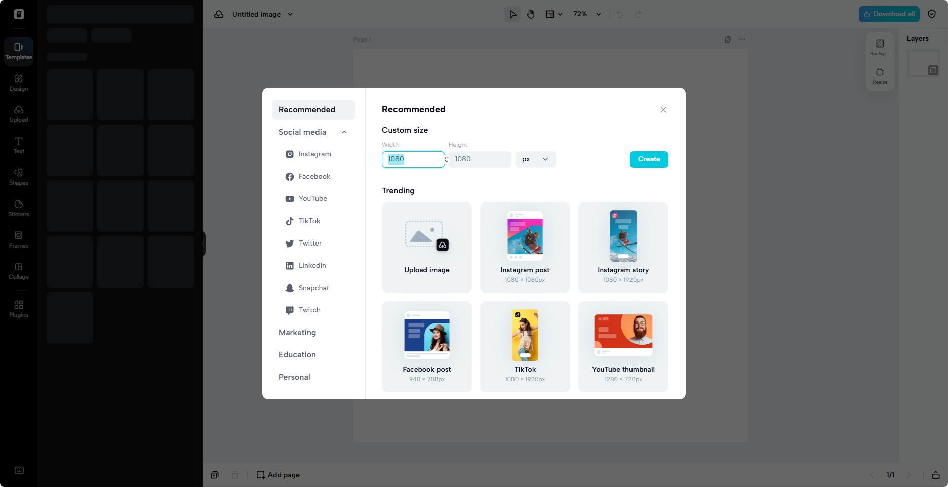 Open the Image editor