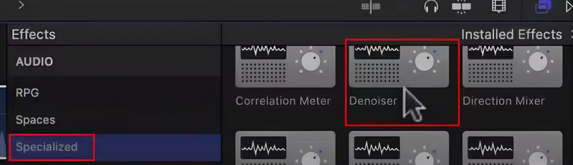 Appliquer l'effet Denoiser