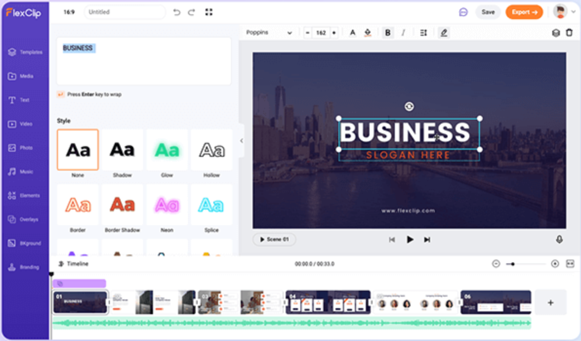 FlexClip, pembuat video penjelasan 3D dalam talian