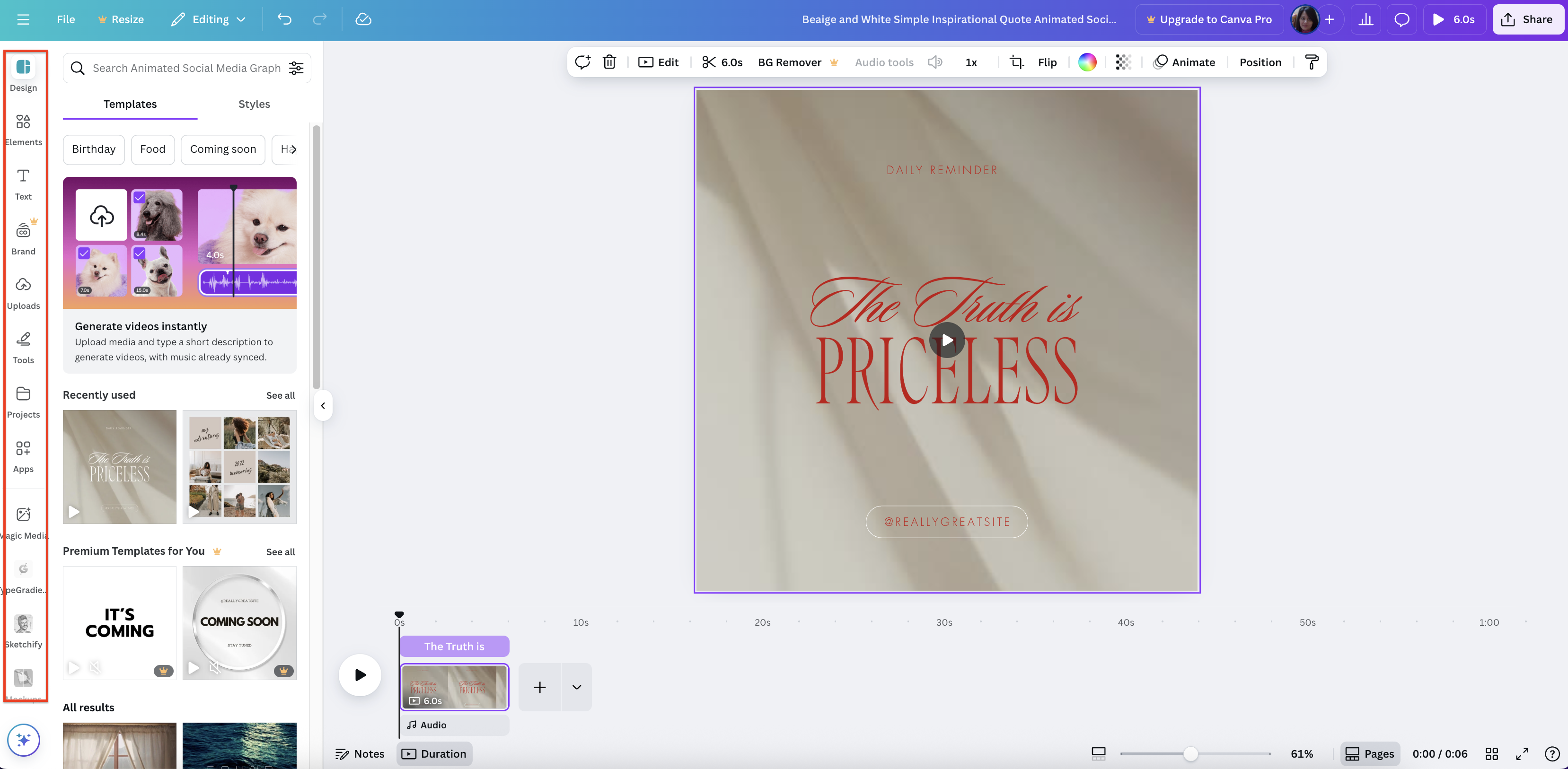 Personalizza il design