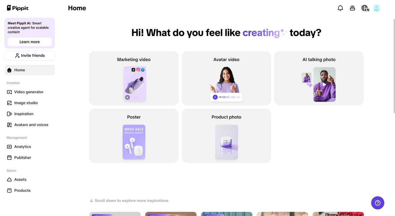 Pippit interface