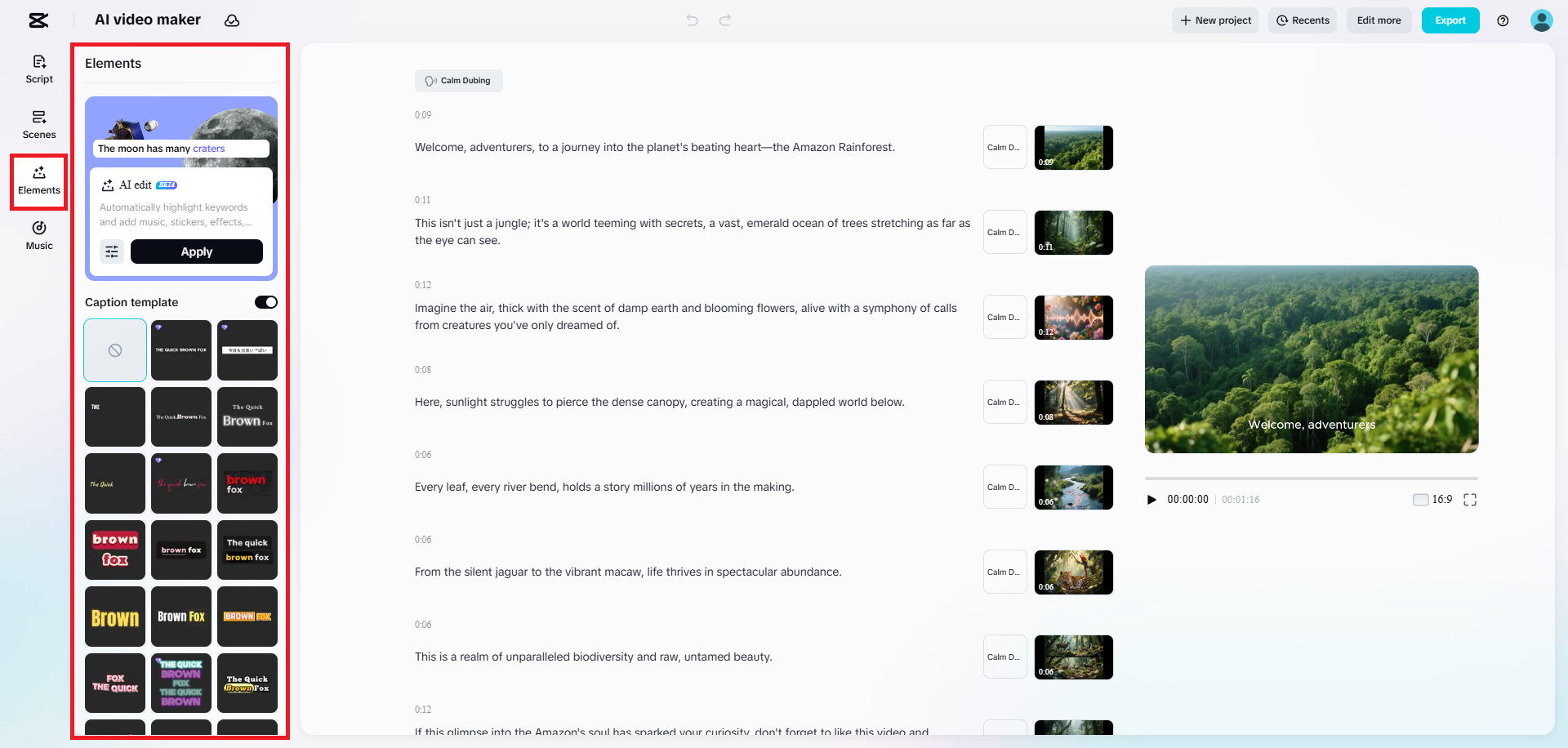 Insert different elements into your video