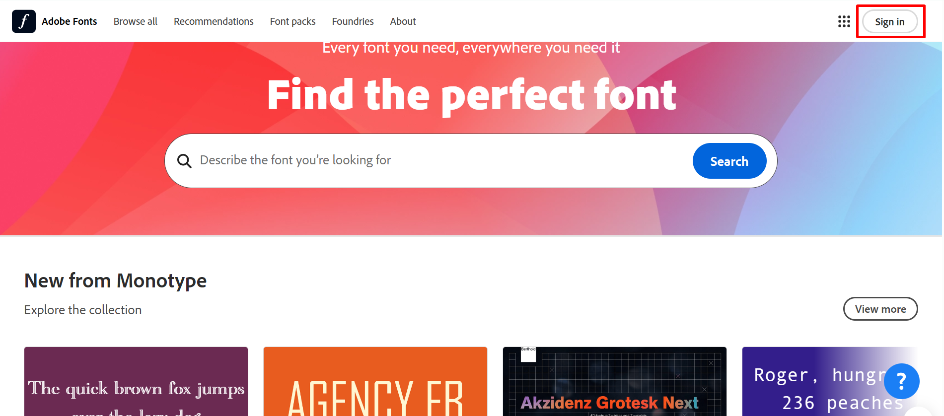 การเข้าถึงและลงชื่อเข้าใช้ Adobe Fonts