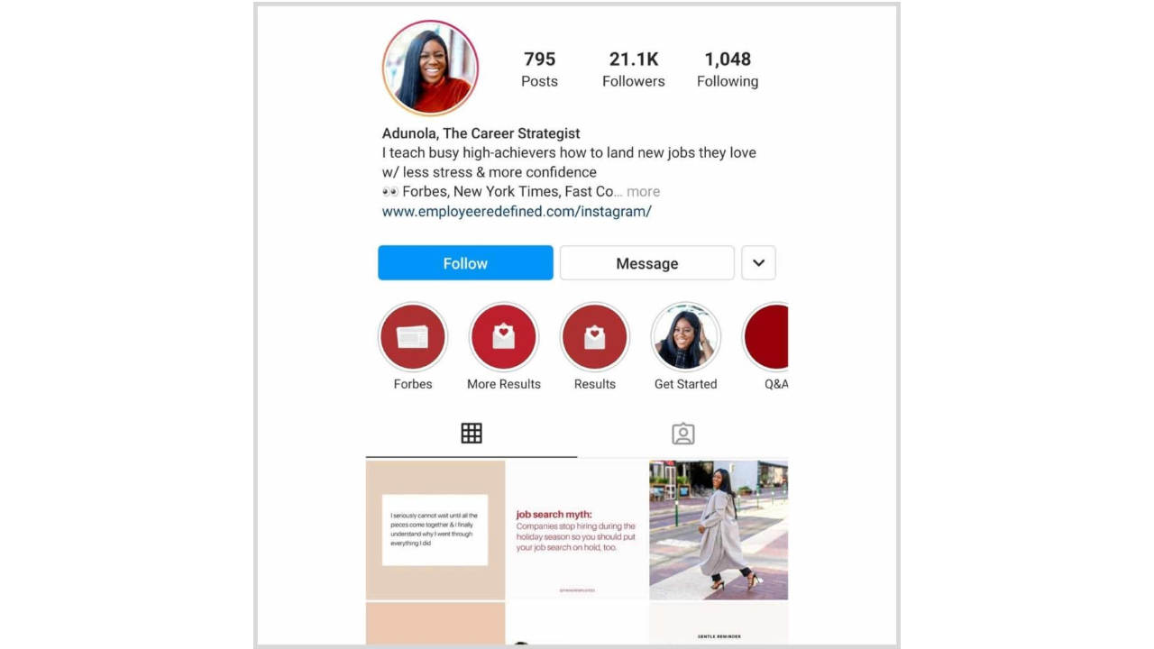 Offering coaching or consulting services through Instagram