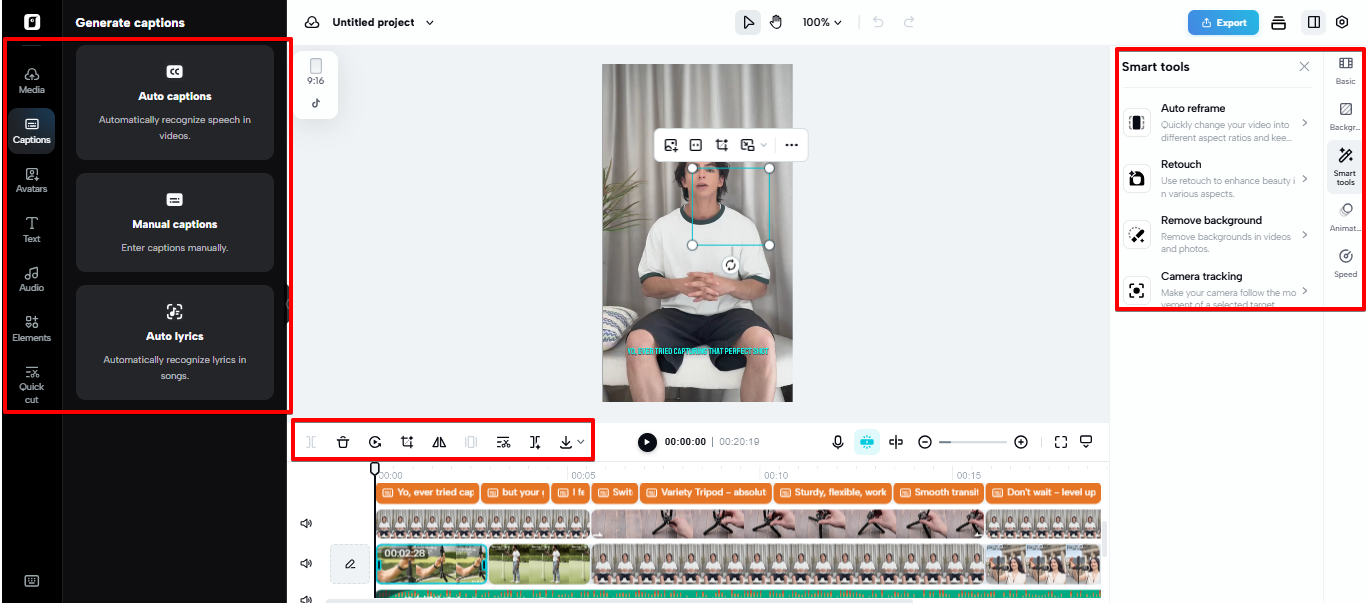 Editor video in Pippit