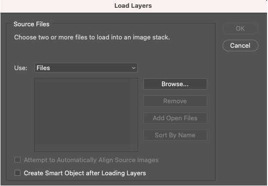 Hochladen der beiden Bilder in Adobe Photoshop