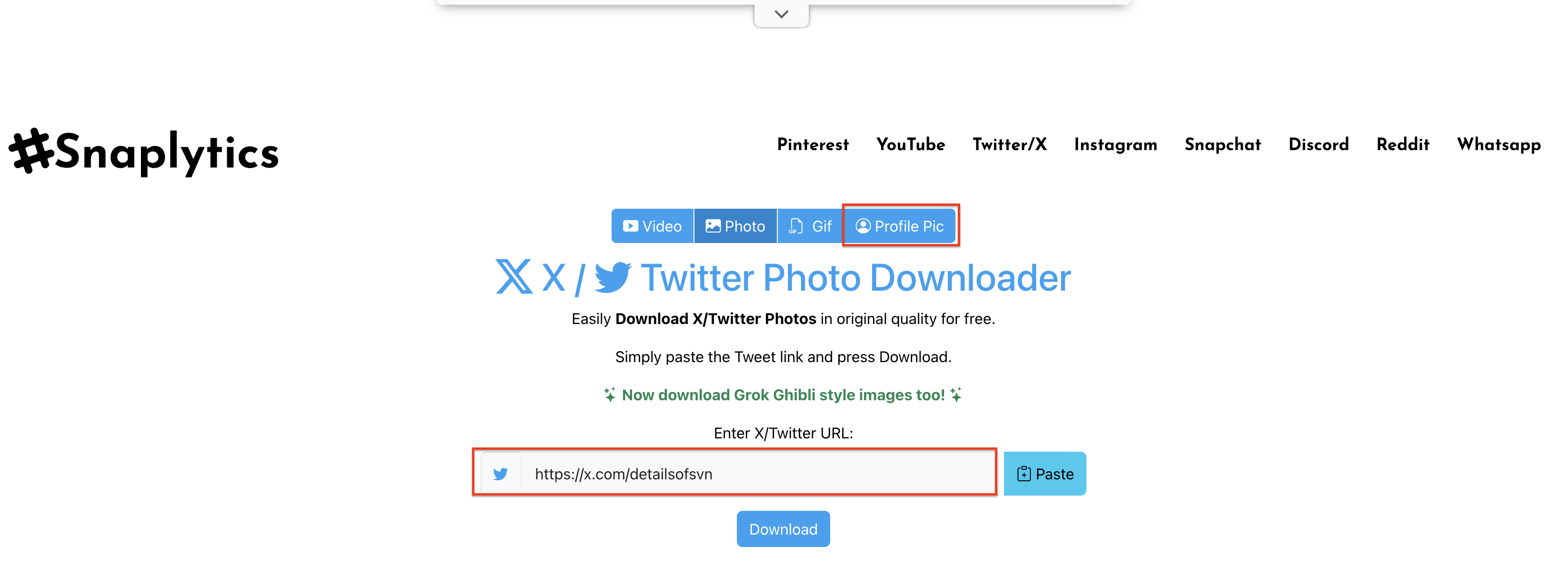 Select the profile picture option