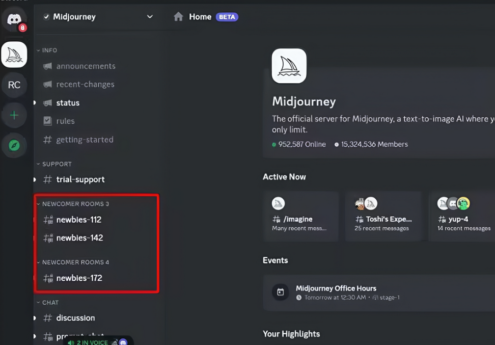 Join a newbie channel on Discord