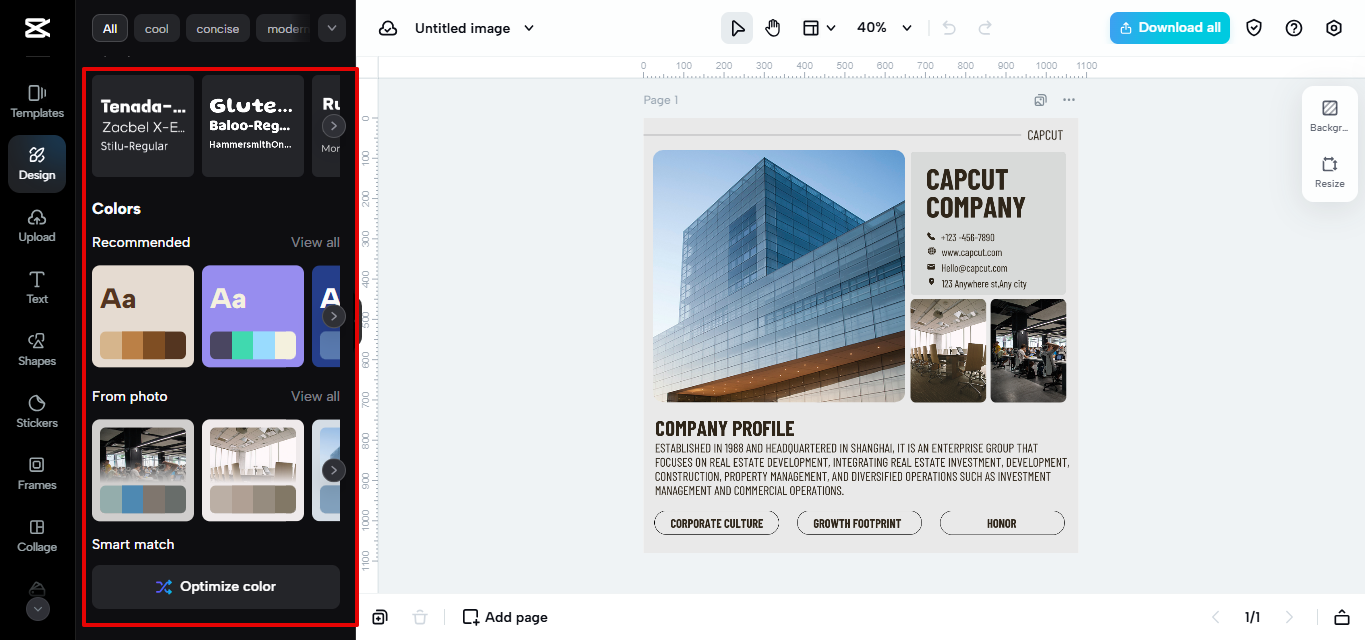 Ottimizzazione del colore in CapCut Web