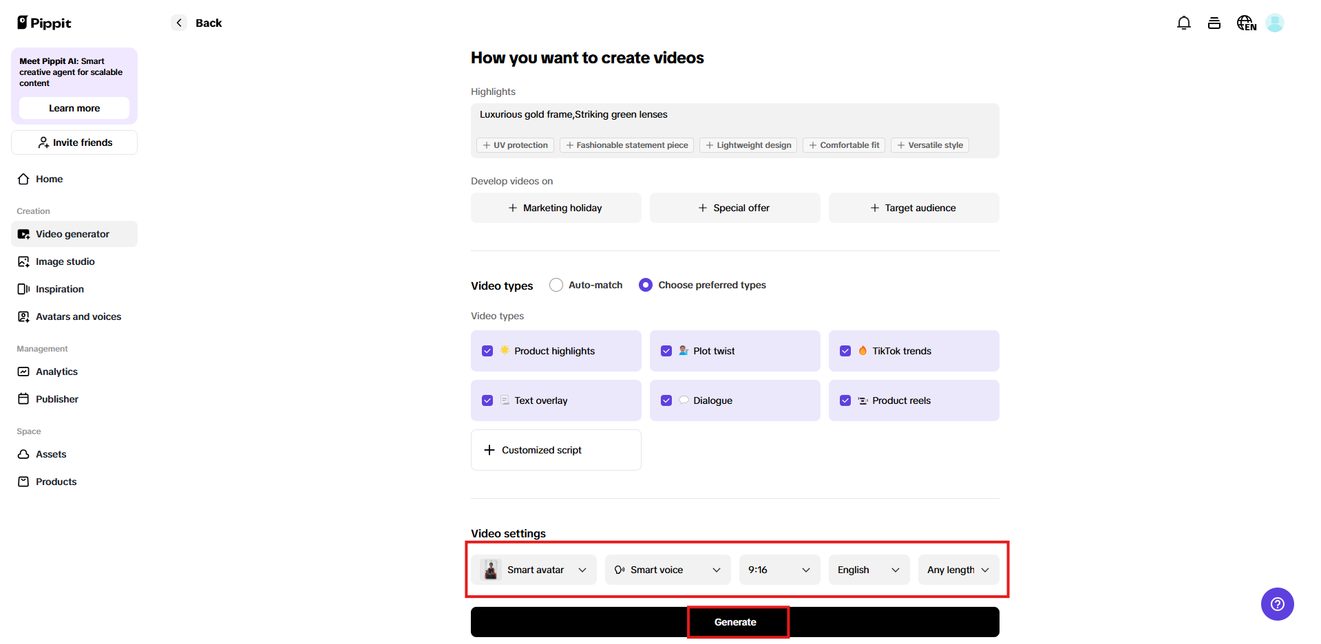 Adjust video settings