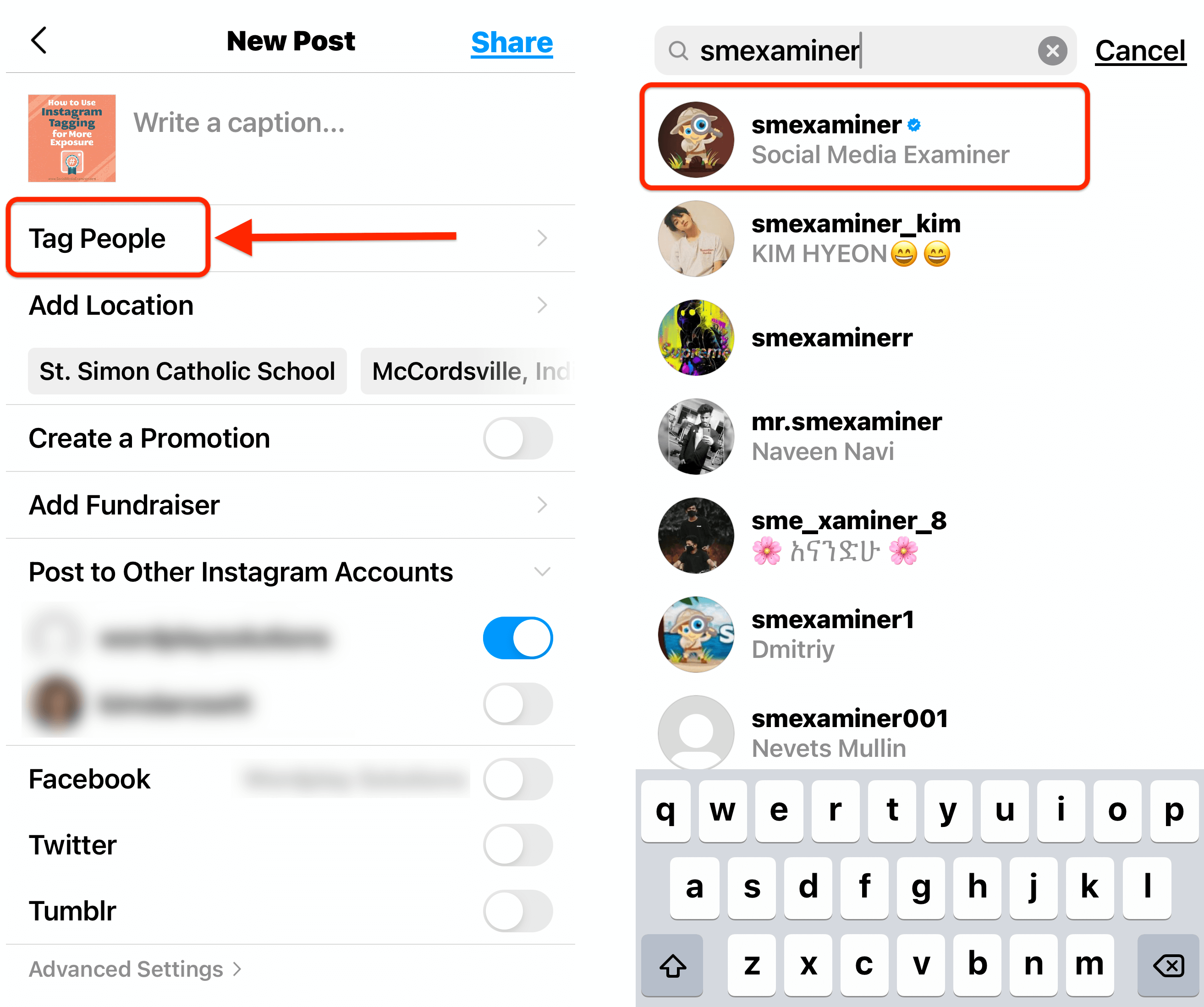 Tag a friend posts
