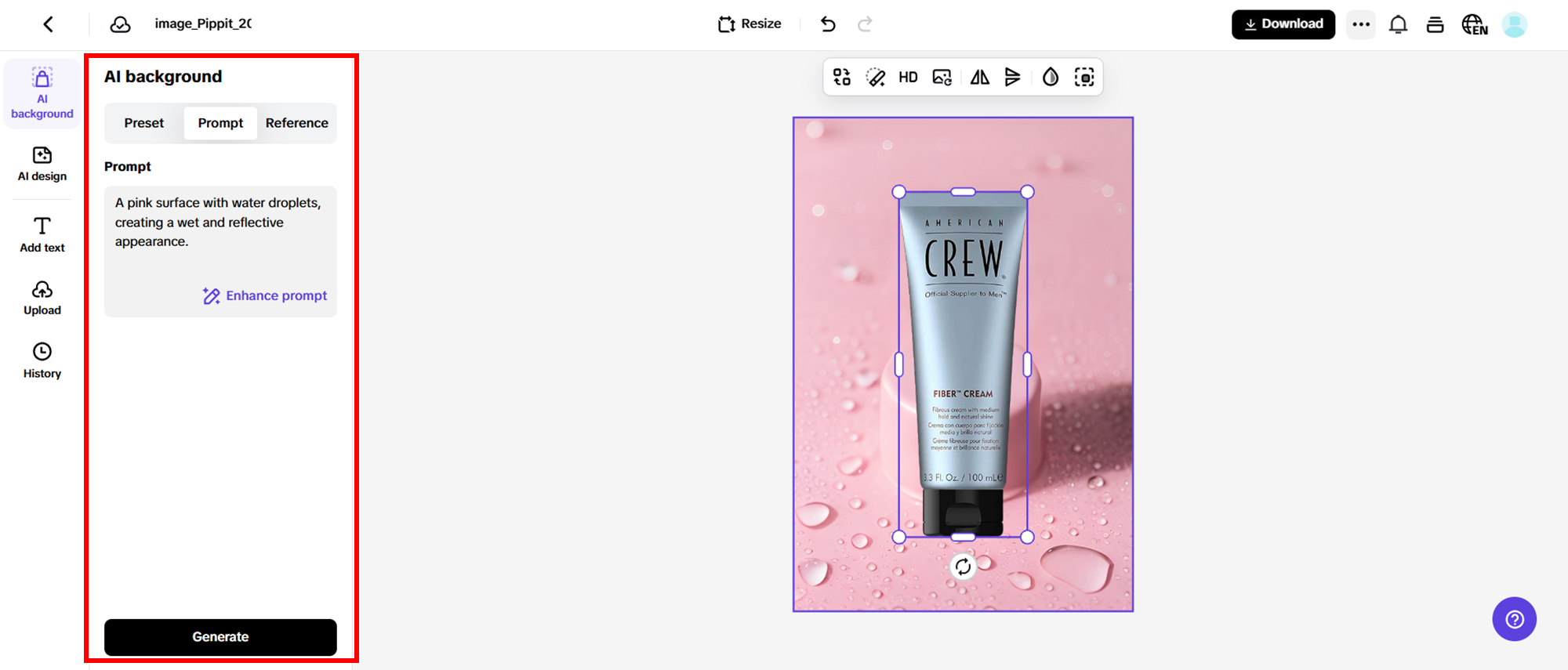 Generate product posters