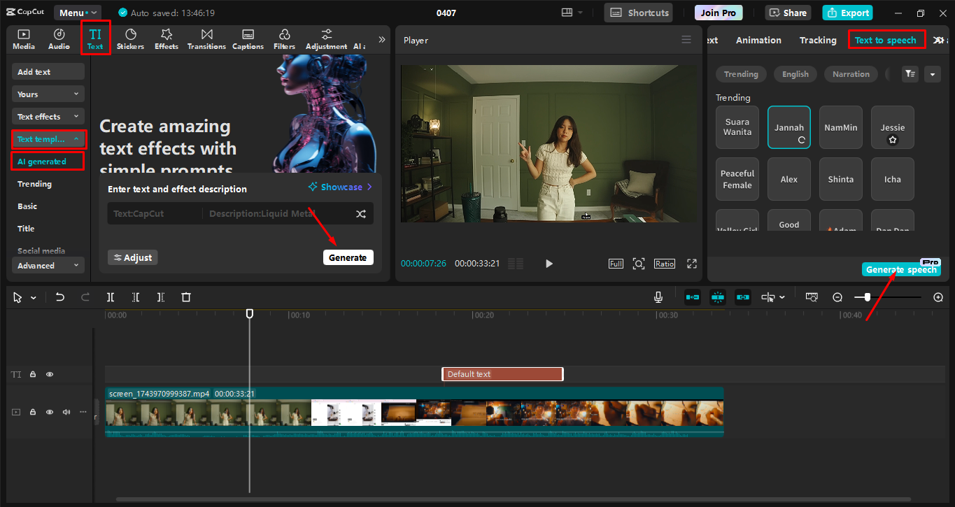 Editing the recording in the CapCt desktop video editor