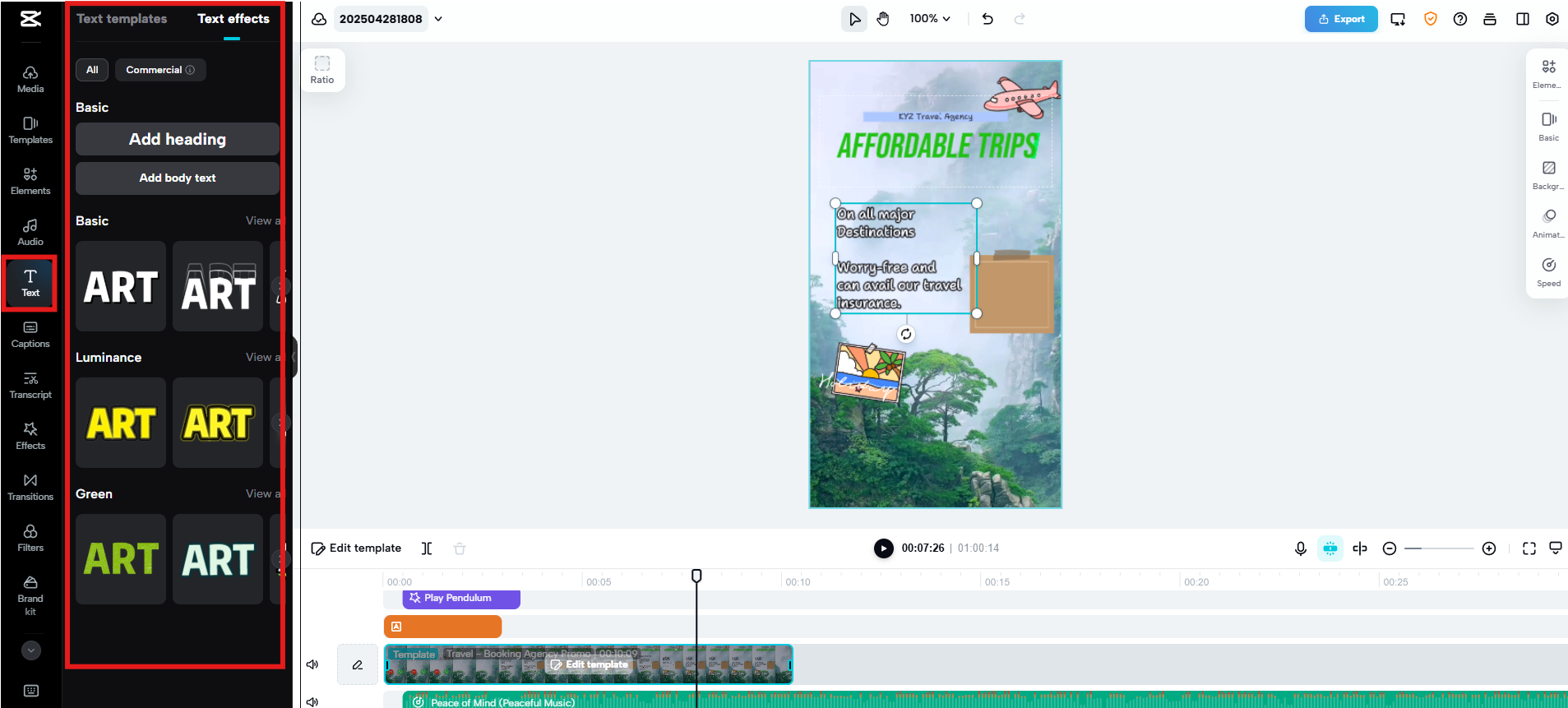 Personalizzazione testo e grafica