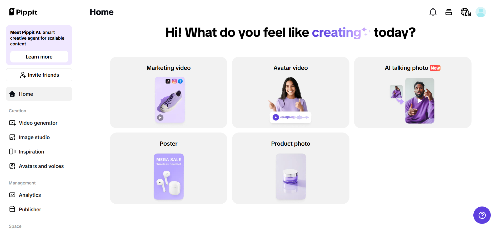 Pippit homepage