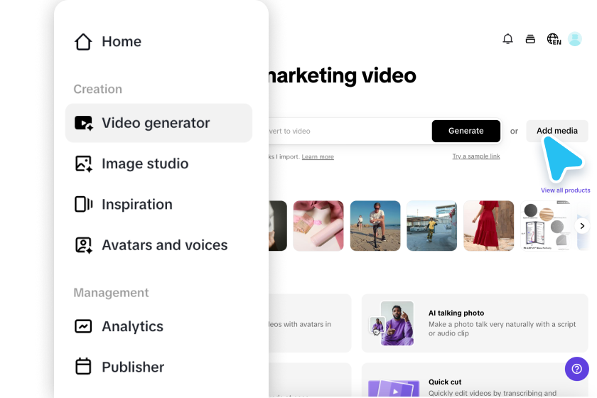 Add product links or media
