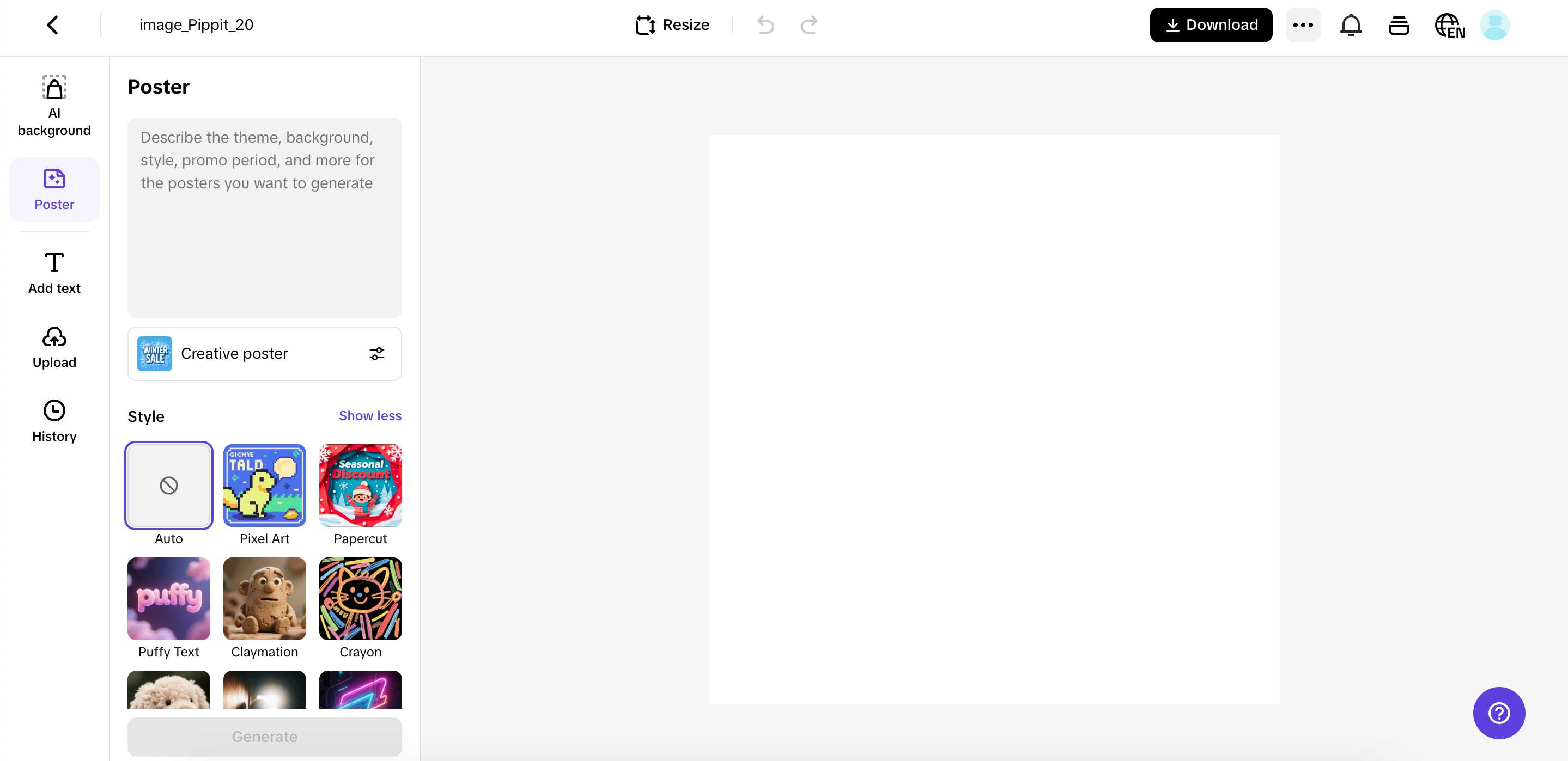 Access the Poster and generate