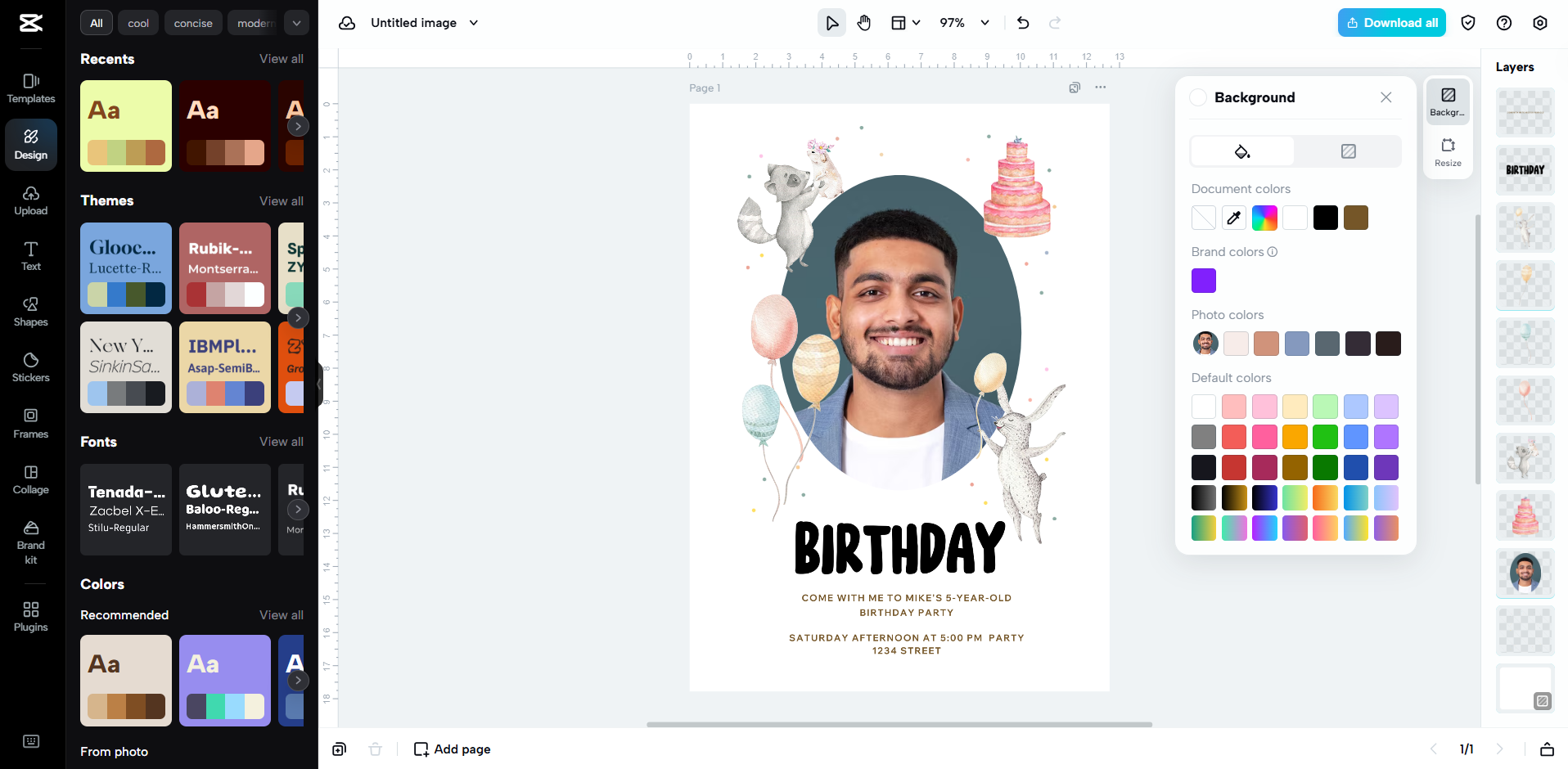 Interface of CapCut Web - an alternative way to make invitation cards