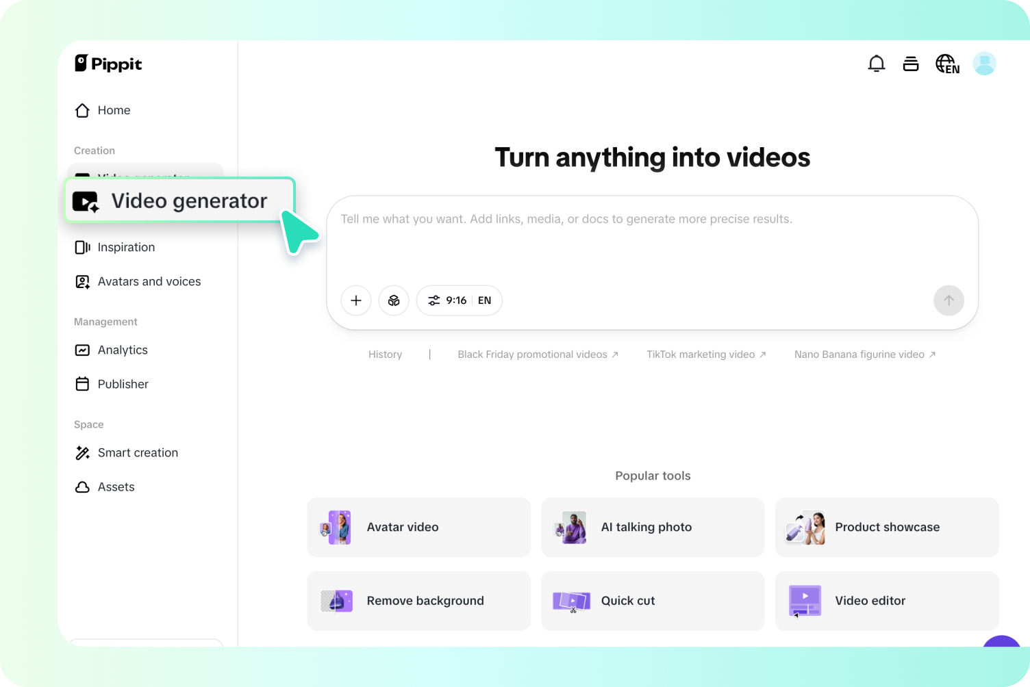  open the video generator
