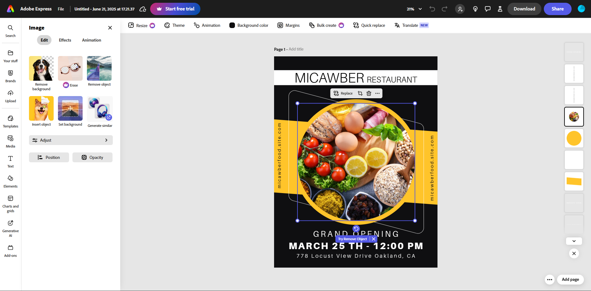 Tekst bewerken en afbeeldingen toevoegen aan flyers in Adobe