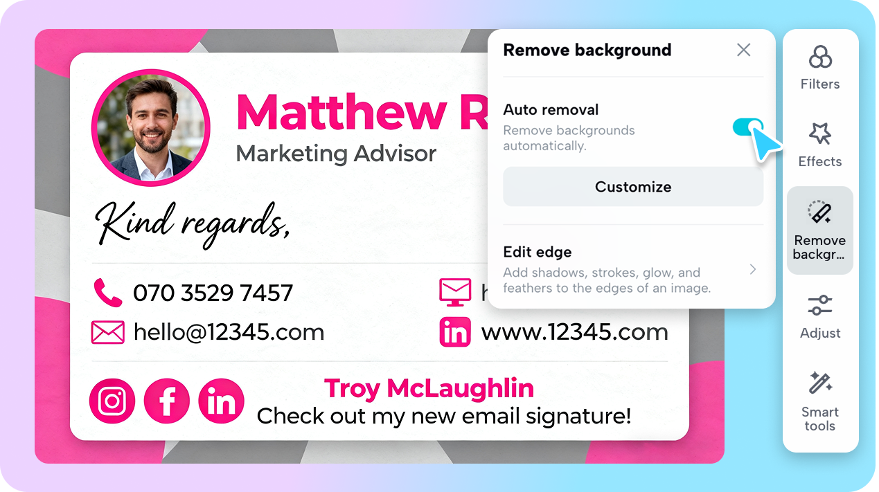 Maximize branding with a creative signature 