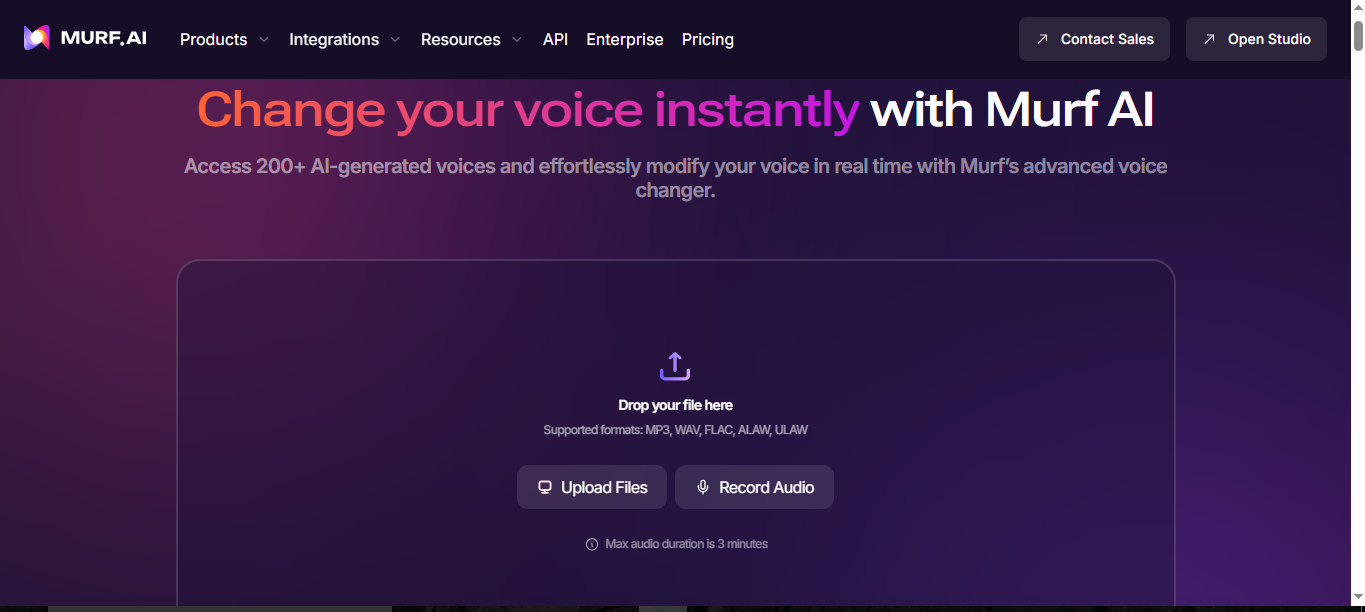 Uploading your voice to change it in Murf AI