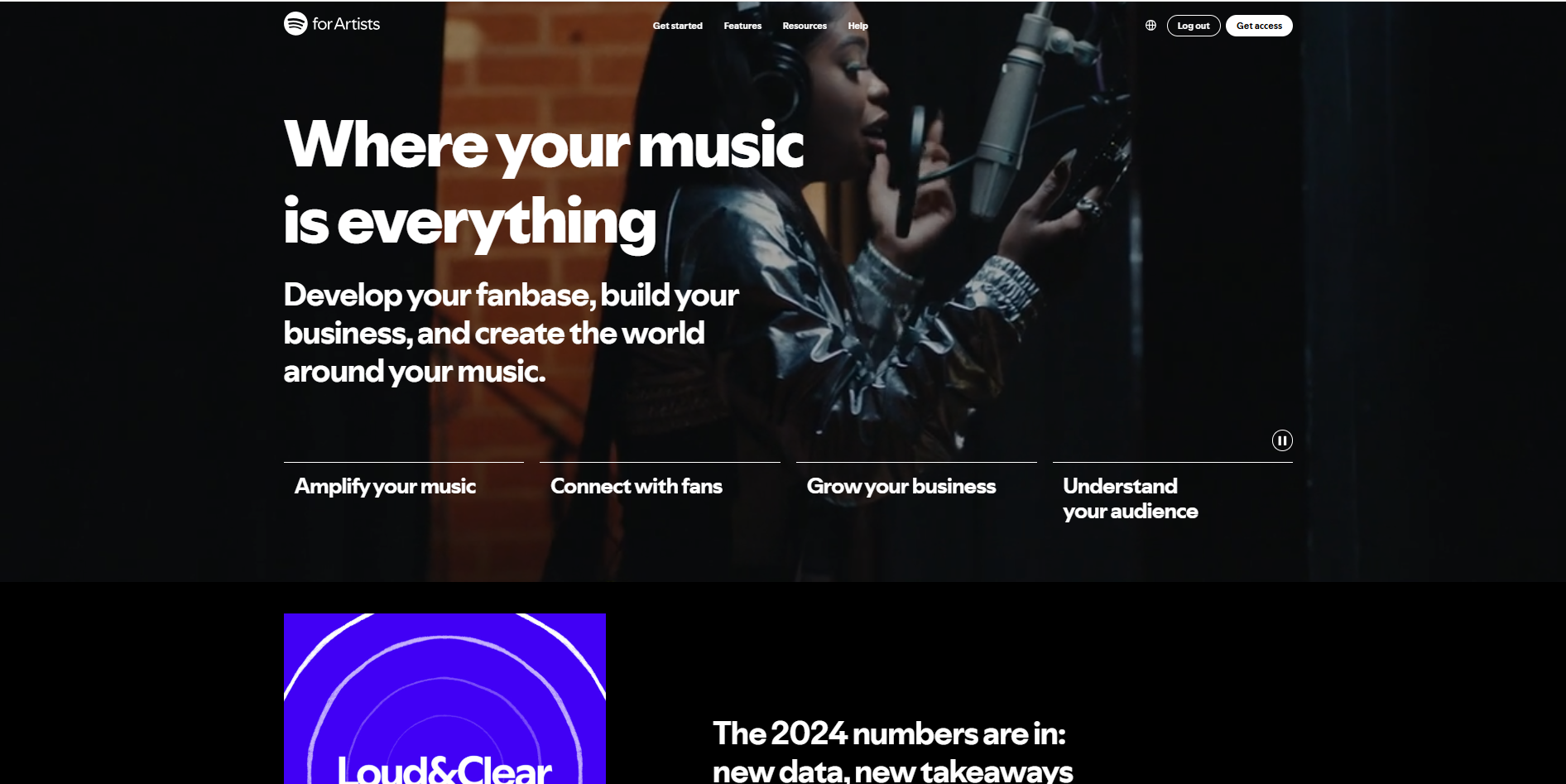 Logging into Spotify for Artists
