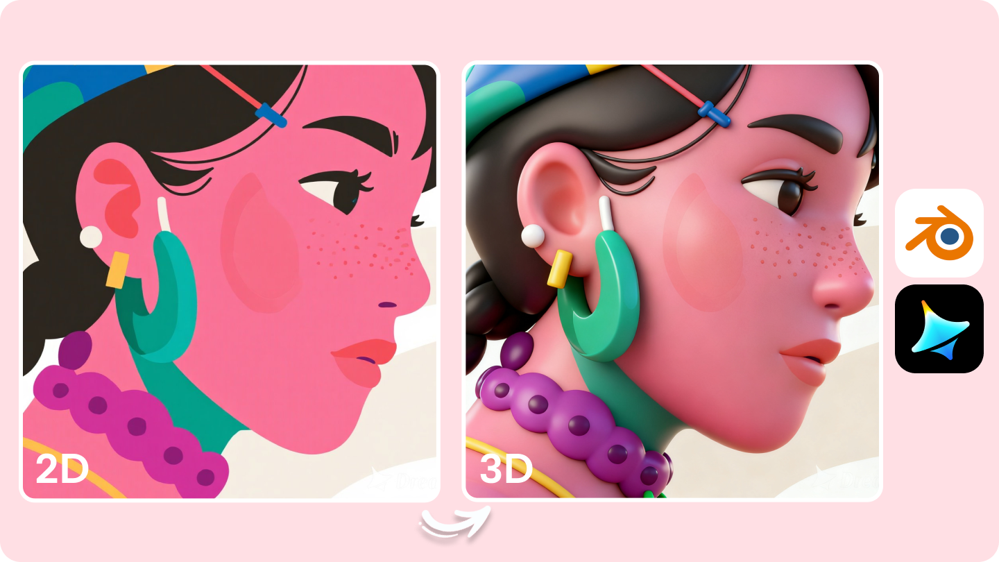 blender 2D la 3D