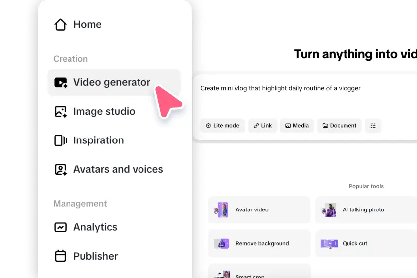 Upload product links or media