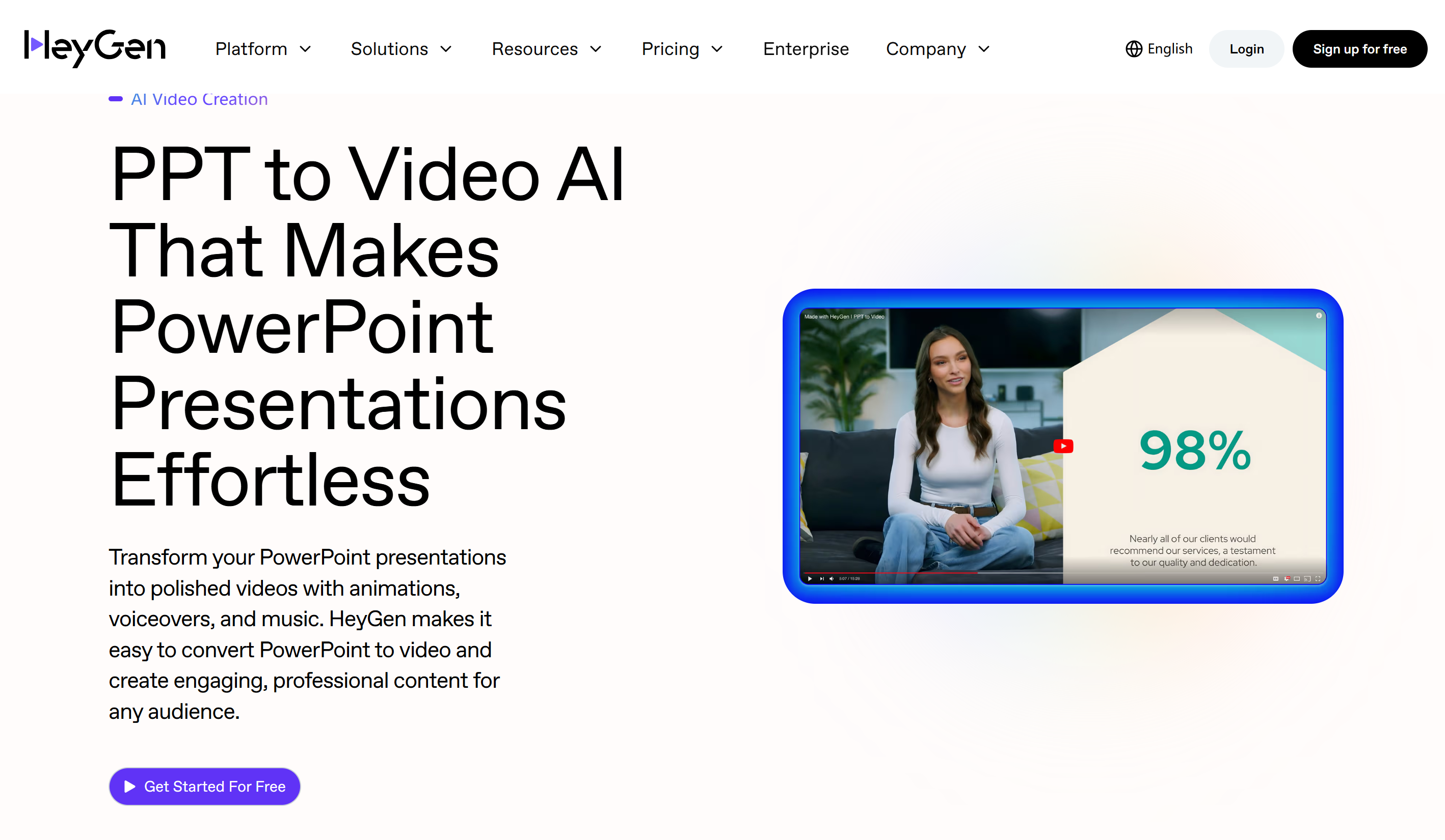 HeyGen - Best online platform to create a video from PPT