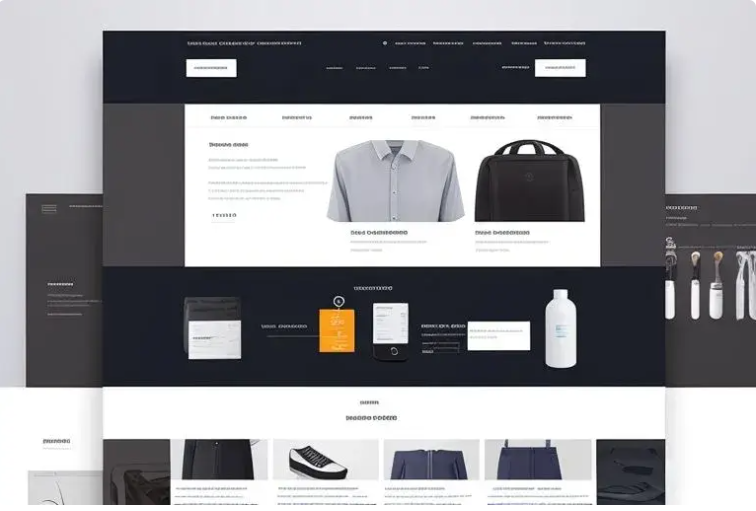 Site modern de comerț electronic cu vizuale curate realizate de AI