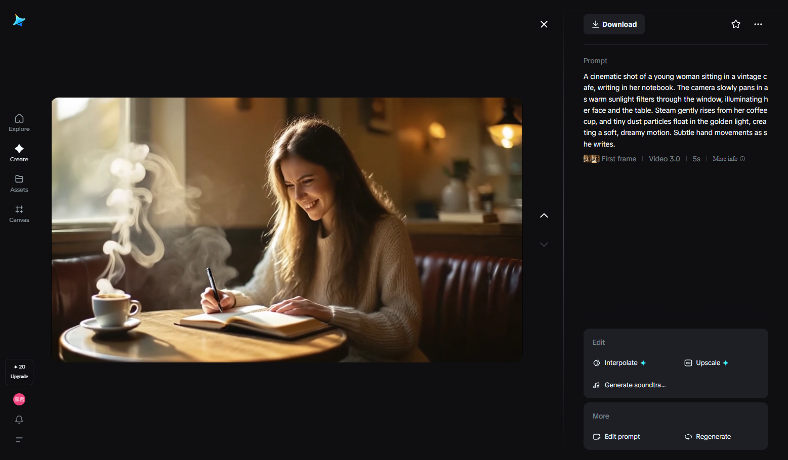 Edit and download the video
