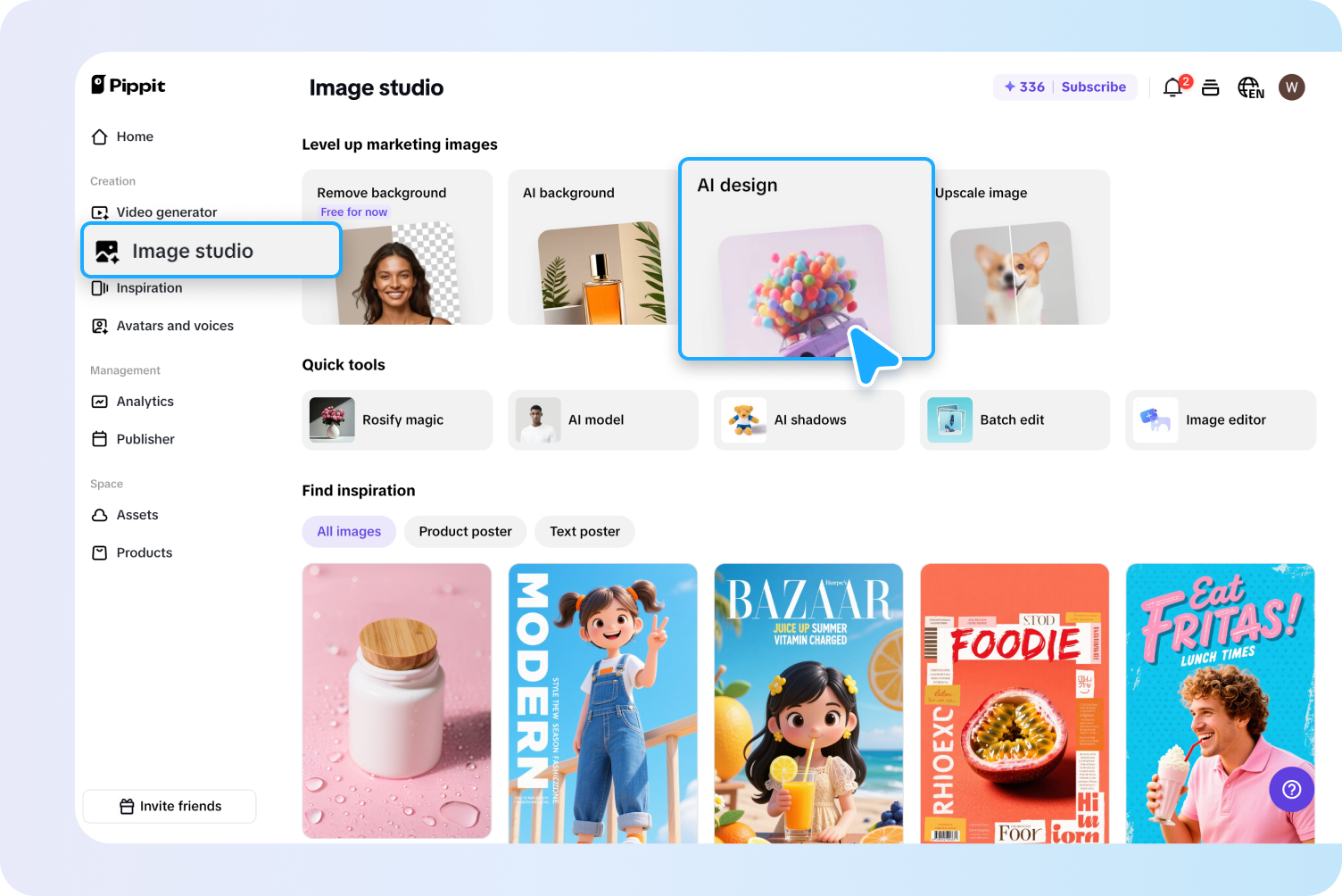 Avaa AI design -työkalu