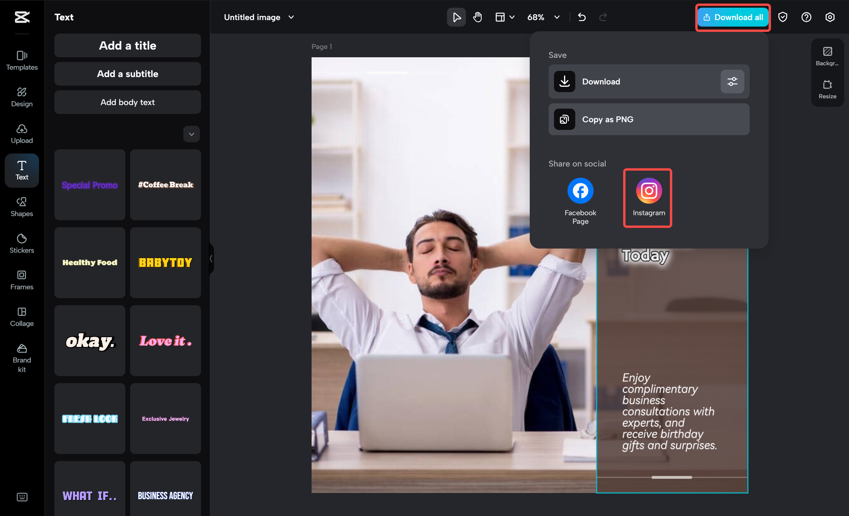 Exportul media din editorul video CapCut desktop