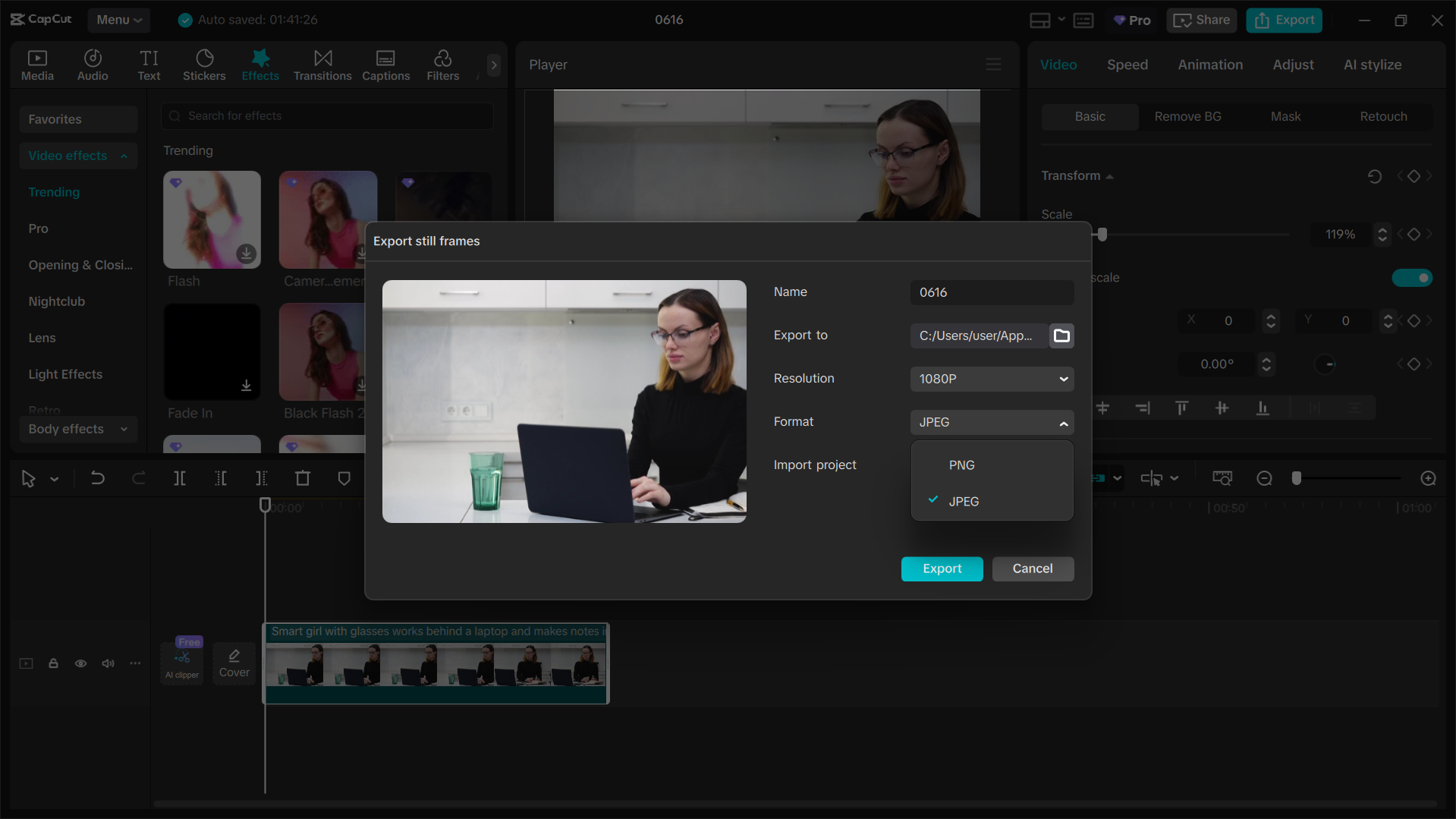 L'interfaccia dell' CapCut editor video desktop - il miglior strumento per convertire PNG in JPG