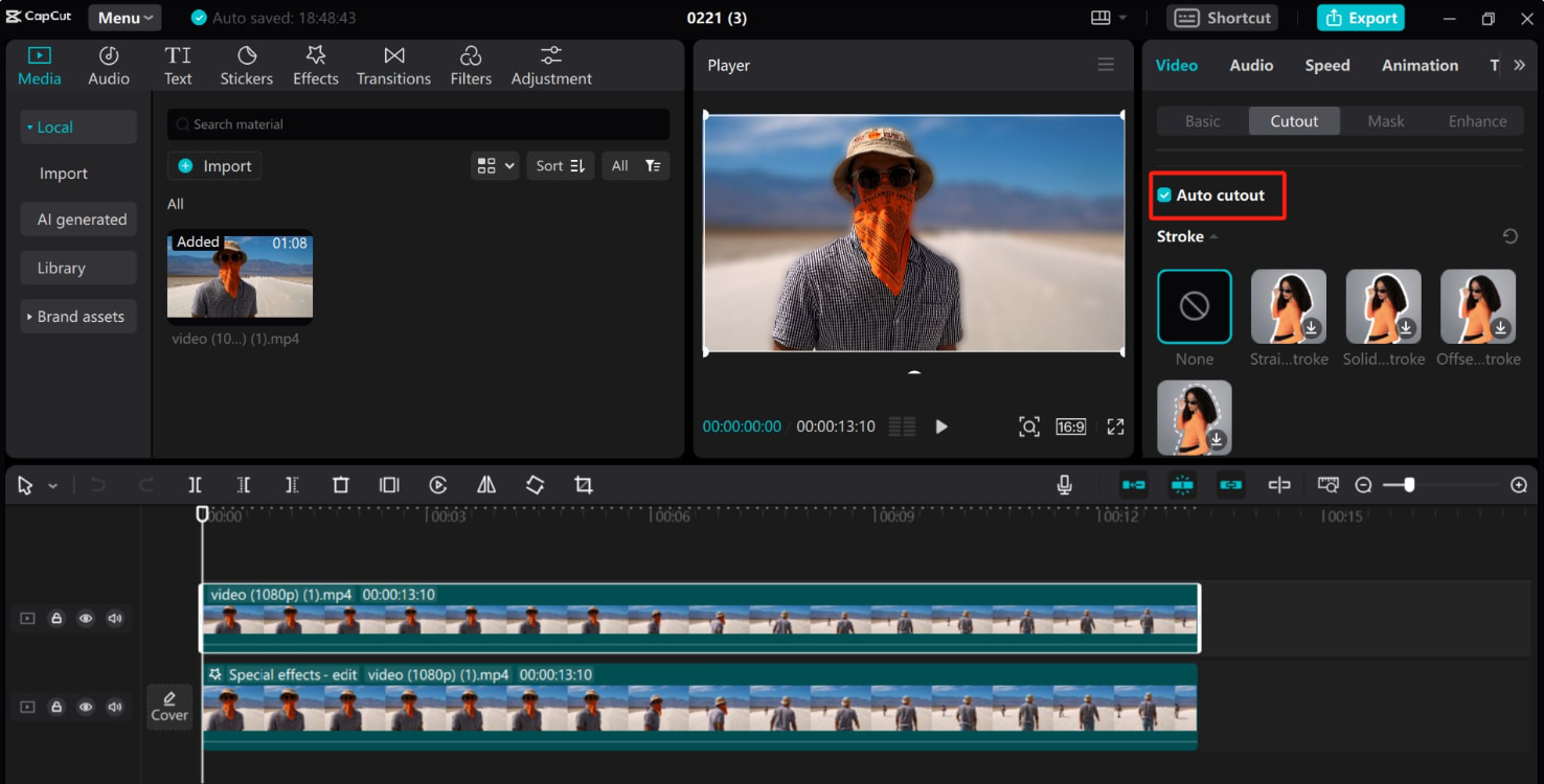 Appliquer des effets de flou dans l' CapCut éditeur vidéo de bureau